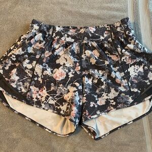 lululemon athletica Black and Pink Floral Athletic Shorts, GUC, Size 8